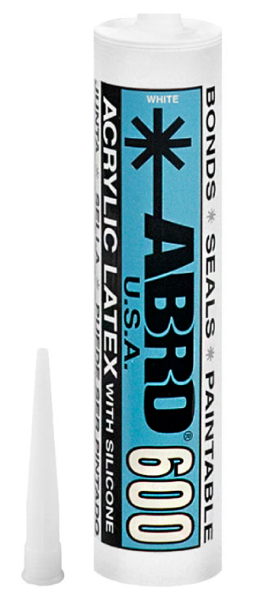 Герметик акрилово-латексный  белый 600 ABRO (1/24)