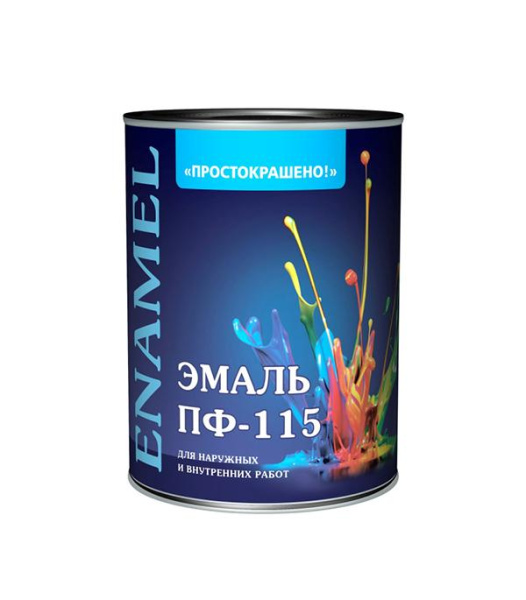 Эмаль ПФ-115 желтая 0,9кг Простокрашено