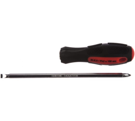 Отвертка PH2 SL6 комбинированная 2к рукоятка Матрикс Anti-Slip Арт.12290